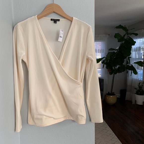 J. Crew Tops - NWT J. Crew Cream Velvet Wrap Holiday Blouse
